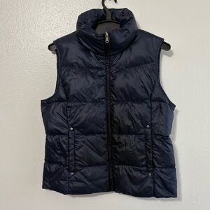 Chaps Size Small Navy Blue Down Filled Puffer Vest Outdoor Travel Hiking Winter